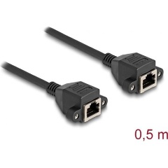 Delock RJ50 S/FTP -> RJ50 S/FTP F/F adatkábel 0.5m fekete