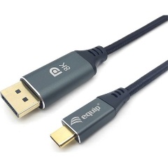 Equip Premium USB-C -> DisplayPort 1.4 M/M video kábel 1m fekete-szürke