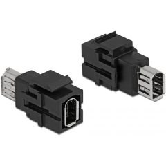 Delock FireWire 6pin -> Firewire 6pin F/F keystone modul fekete