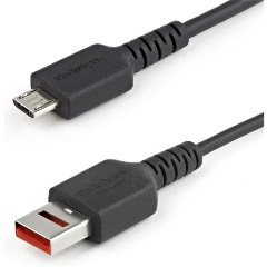 StarTech Secure Charging USB-A 2.0 -> USB-B 2.0 micro M/M töltőkábel 1m fekete
