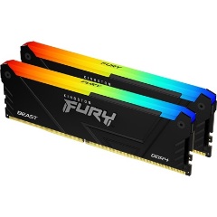 Kingston 16GB 3200MT/s DDR4 CL16 DIMM (Kit of 2) FURY Beast RGB
