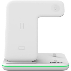 Canyon WS-302 3-in-1 15W univerzális vezeték nélküli töltő adapter fekete (Qi)