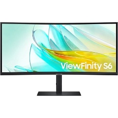 Samsung ViewFinity S6 S65UC 34" ívelt VA LED monitor fekete 100Hz FreeSync (USB-C: 90W; KVM)