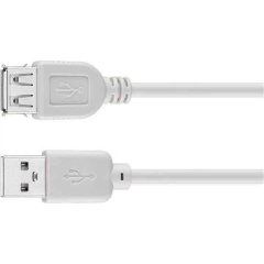 Goobay USB-A 2.0 - USB-A 2.0 M/F adatkábel hosszabbító 0.3m szürke