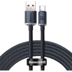 Baseus Crystal Shine USB-C -> USB 2.0 A M/M adatkábel 1.2m fekete 100W