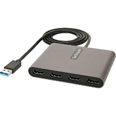 StarTech USB-A 3.0 -> 4db HDMI 1.4 M/F adapter 1m szürke