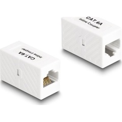 Delock RJ45 CAT6A UTP -> RJ45 CAT6A UTP F/F adapter fehér