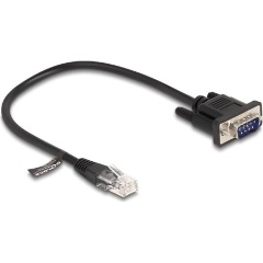 Delock RJ45 -> Serial RS-232 DB9 M/M adatkábel 0.3m fekete