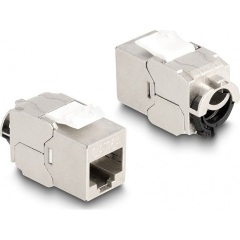 Delock RJ45 CAT6A STP -> LSA Cat6A F/F keystone modul fém