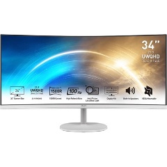 MSI PRO MP341CQW Business 34" ívelt VA LED monitor fehér-ezüst 100Hz FreeSync