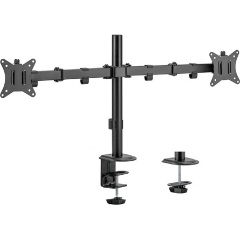 Equip Monitor Asztali konzol - 650157 (13"-27", 2 monitor, dönthető, forgatható, állítható magasság, Max.:2x9kg, fekete)
