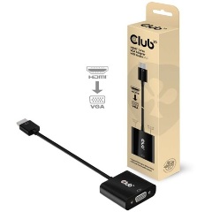 Club 3D CAC-1302 HDMI 1.4 -> VGA Jack stereo 3,5mm M/F adapter 0.35m fekete