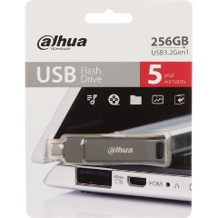 Dahua 256GB P629-32 ütésálló USB-A 3.2 Gen 1 / USB-C pendrive BOX fekete