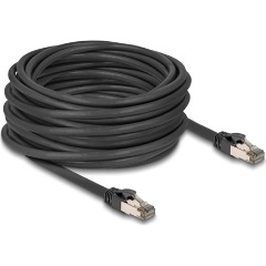 Delock RJ45 CAT6A U/FTP -> RJ45 CAT6A U/FTP M/M adatkábel 15m fekete ultrahajlékony belső fém borítássa