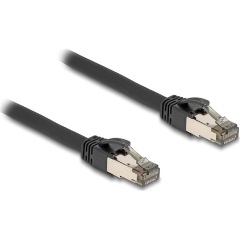 Delock RJ45 CAT6A U/FTP -> RJ45 CAT6A U/FTP M/M adatkábel 2m fekete ultrahajlékony belső fém borítássa