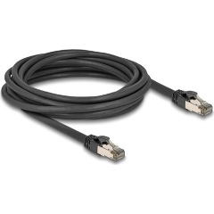 Delock RJ45 CAT6A U/FTP -> RJ45 CAT6A U/FTP M/M adatkábel 5m fekete ultrahajlékony belső fém borítássa