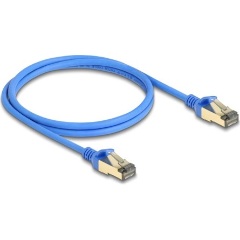 Delock RJ45 CAT8.1 F/FTP -> RJ45 CAT8.1 F/FTP M/M adatkábel 1m kék vékony