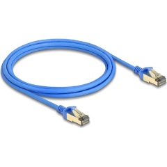 Delock RJ45 CAT8.1 F/FTP -> RJ45 CAT8.1 F/FTP M/M adatkábel 2m kék vékony