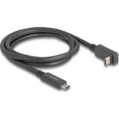 Delock USB-C 3.2 Gen2 -> USB-C 3.2 Gen2 M/M adatkábel 1m fekete 90°/egyenes