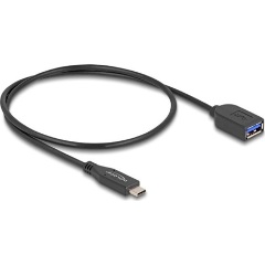 Delock USB-C 3.2 Gen2 -> USB-A 3.2 Gen 2 M/F adatkábel 0.5m fekete