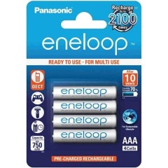 Panasonic eneloop AAA (LR03) 800mAh NiMH akkumulátor 4db fehér + Travel Case