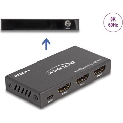 Delock 18607 3-portos HDMI video switch fekete 7680×4320@60Hz