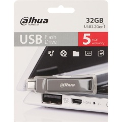 Dahua 32GB P629-32 ütésálló USB-A 3.2 Gen 1 / USB-C pendrive BOX fekete