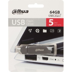 Dahua 64GB P629-32 ütésálló USB-A 3.2 Gen 1 / USB-C pendrive BOX fekete