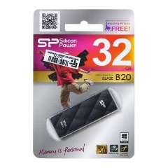 Silicon Power 32GB Blaze B20 USB-A 3.2 Gen 1 pendrive BOX fekete