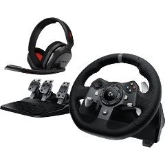 Logitech G920 Driving Force Racing Wheel USB-A kormány játékvezérlő + headset fekete (ASTRO A10)