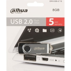 Dahua 8GB U116 USB 2.0 pendrive BOX ezüst-fekete