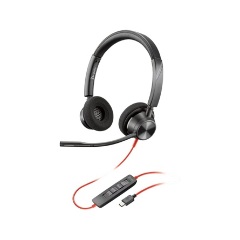 HP Poly Blackwire 3320 Stereo fejhallgató headset fekete