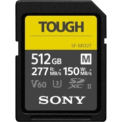 Sony 512GB SF-M Tough UHS-II Class10 U3 V60 vízálló ütésálló SDXC memóriakártya BOX fekete