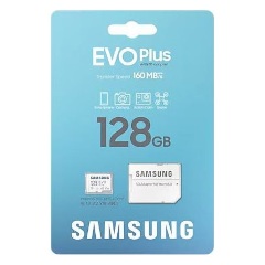 Samsung 128GB EVO Plus (+adapter) UHS-1 Class10 U3 V30 A2 microSDXC memóriakártya BOX fehér