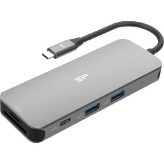 Silicon Power 8-port 100W USB-C dokkoló szürke
