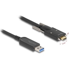 Delock USB-C 3.1 Gen2 -> USB-A 3.1 Gen 2 M/M aktív adatkábel 5m fekete AOC