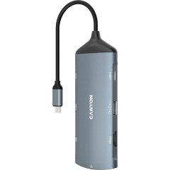 Canyon DS-15 8-in-1 Hub 8-port USB-C dokkoló szürke