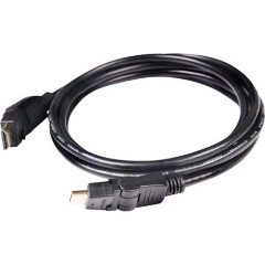 Club 3D CAC-1360 HDMI 2.0 -> HDMI 2.0 M/M video kábel 2m fekete (360° forgatható csatlakozófejek)