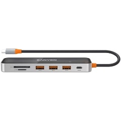 Canyon DS-13 7-port 100W USB-C dokkoló átlátszó-szürke