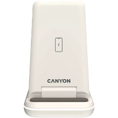 Canyon WS-304 3-in-1 15W univerzális vezeték nélküli töltő adapter fehér (Qi) (Cosmic Latte)