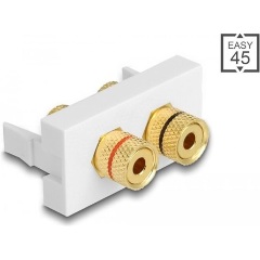 Delock Easy 45 modul 2 x kötési pozíció, piros / fekete gyűrű 22,5 x 45 mm