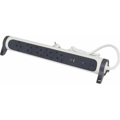 Legrand Premium 5×2P+F 5db villásdugó CEE 7/3 (EU) elosztó 1.5m fehér-fekete