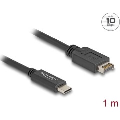 Delock USB-E A Key -> USB-C 3.2 Gen2 M/M adatkábel 1m fekete