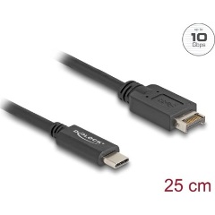 Delock USB-E A Key -> USB-C 3.2 Gen2 M/M adatkábel 0.25m fekete