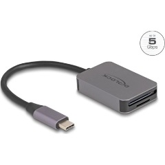 Delock USB Type-C  kártyaolvasó alumínium házban SD vagy Micro SD memória kártyákhoz