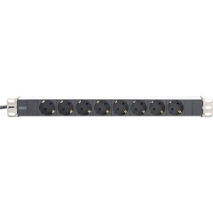 Digitus 1U 8db villásdugó CEE 7/3 (EU) rack elosztó PDU 2m fekete