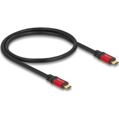 Delock 20Gbps USB-C 3.2 Gen2 -> USB-C 3.2 Gen2 M/M adatkábel 0.5m fekete-piros