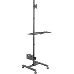 Equip Single Monitor Mobile Workstation 17"-32" monitor számítógép gurulós tartó állvány fekete