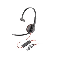 HP Poly Blackwire 3210 Monaural (OEM) fejhallgató headset fekete
