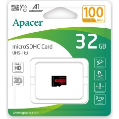 Apacer 32GB (+adapter) UHS-1 Class10 U1 V10 A1 microSDXC memóriakártya BOX fekete